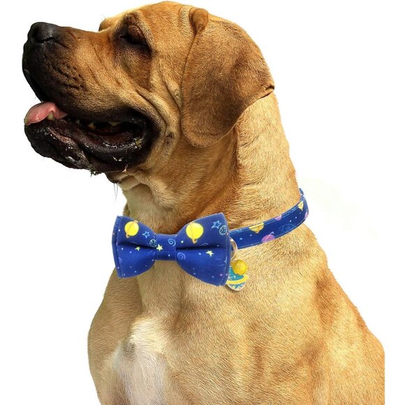 KUDES Dog Bow Tie, Adjustable Dog Collars with Bow Tie and Bells Charm Safety )) - Picture 2 of 7